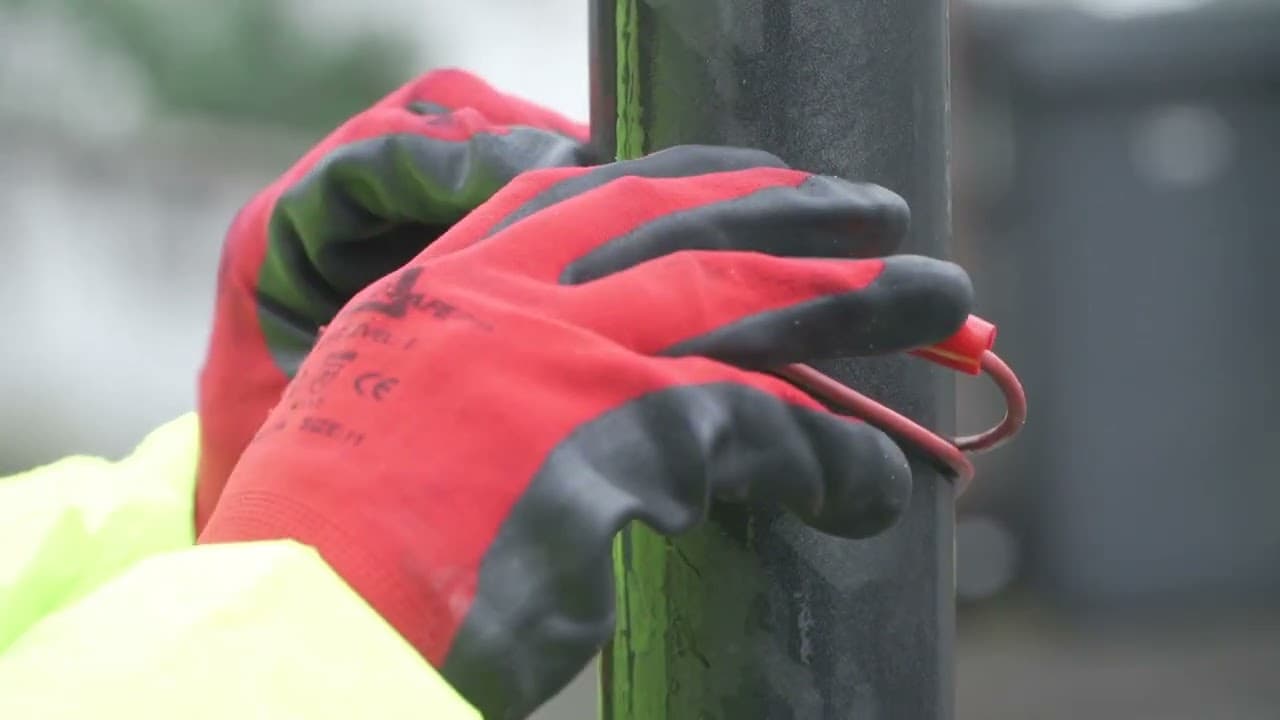 A still from the video: Locating and Avoiding Street Lighting Cables