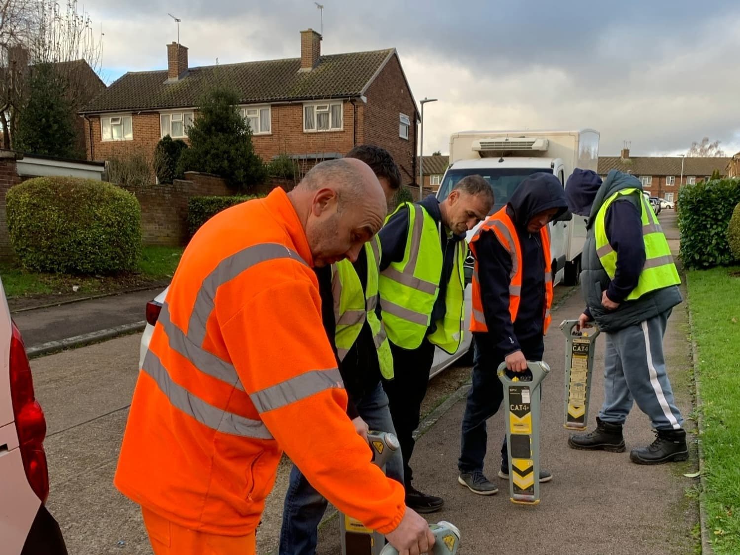Cable detection equipment in use on site